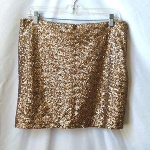 Gold Sequin Mini Skirt